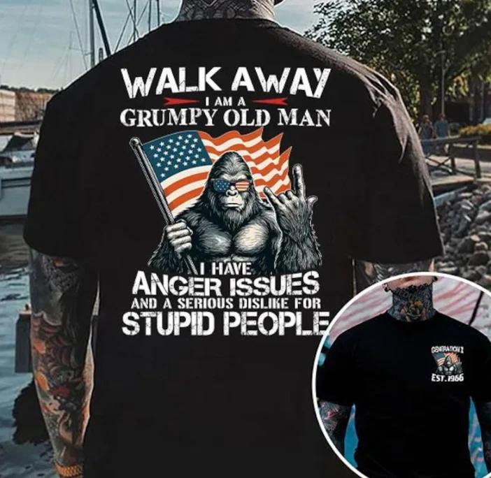 Walk Away Im A Grumpy Old Man Generation X T-T-Shirt