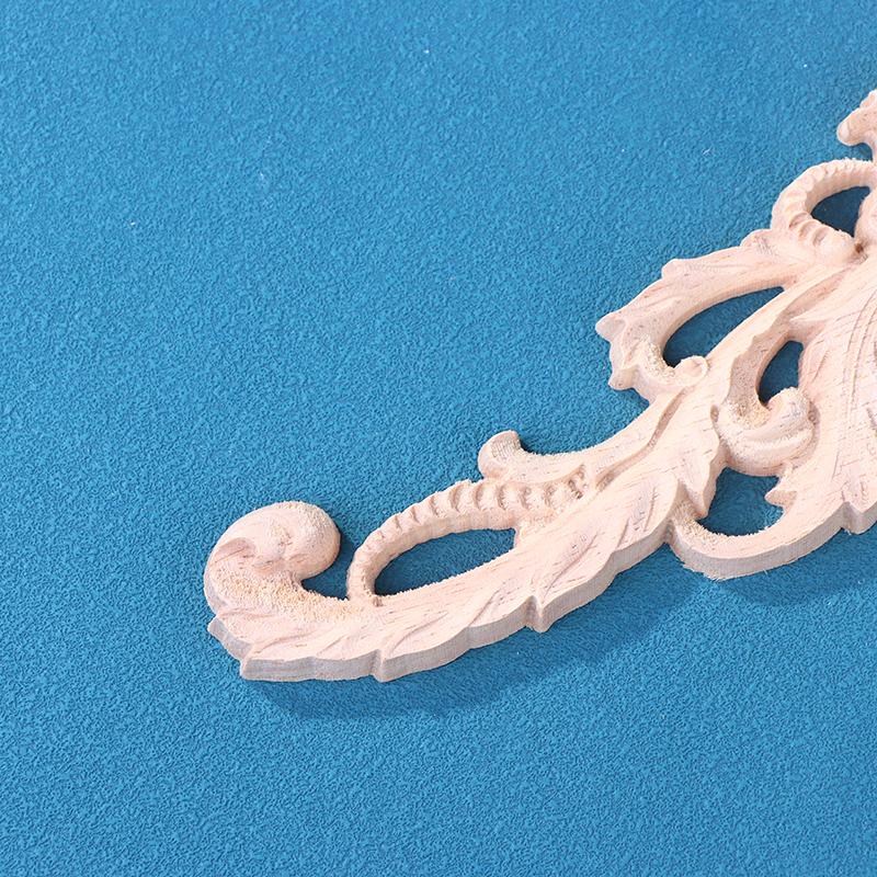 Wooden Figurines Wood Appliques And Onlays Natural Furniture Wall Door Woodcarving Decorative Long Flower Crafts Corner Frame