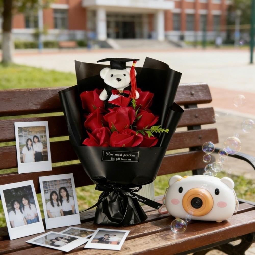 Bear Animal Bear Graduation Bouquet Lovely Bow Tie Bear Plush Bouquet Decoration Birthday Party