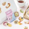 46pcs Breakfast Stickers Set 40mm Mini Food Bread Cake Milk Adhesive Gift Letter Sealing Paste D6422