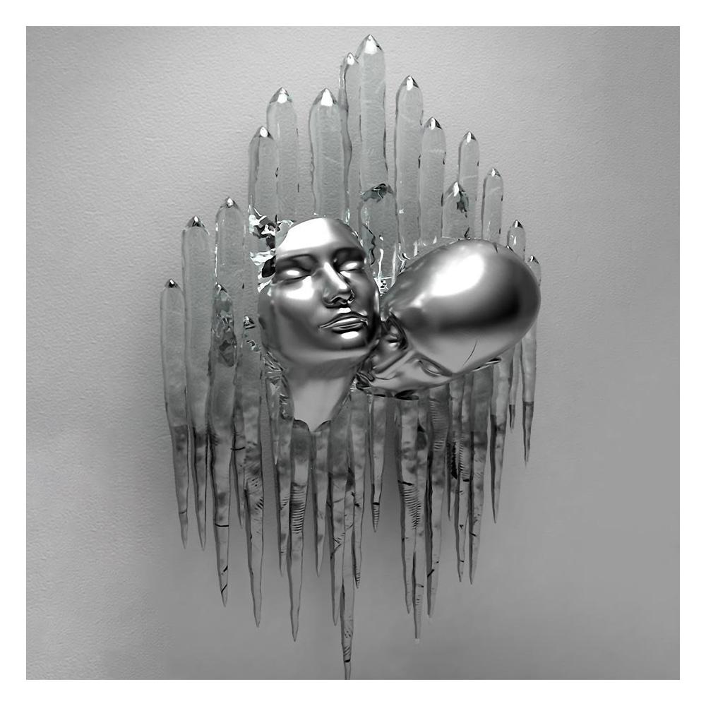 Metal Figure Statue Art Poster High Definition Printing Canvas Painting Prints Couple Sculpture Living Room Home Decor Picture