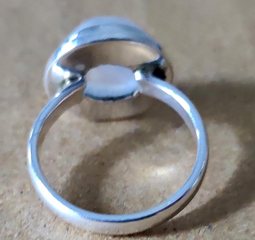 Кольцо с радужным лунным камнем, ювелирные изделия ручной работы, кольцо для женщин, стерлинговое серебро 925 пробы, драгоценный камень круглой формы, подарок для нее, эффектное кольцо