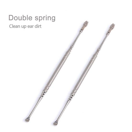 Yousheng 2 шт./комплект ушных палочек с двухсторонней спиральной головкой, пружинная конструкция из нержавеющей стали, гибкая конструкция, инструменты для ухода за ушами унисекс