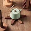 Tree Shape Heat Trivet Bamboo Placemats Foldable Kitchen Mat Non-Slip Tabletop Protector for Hot Pots Cups