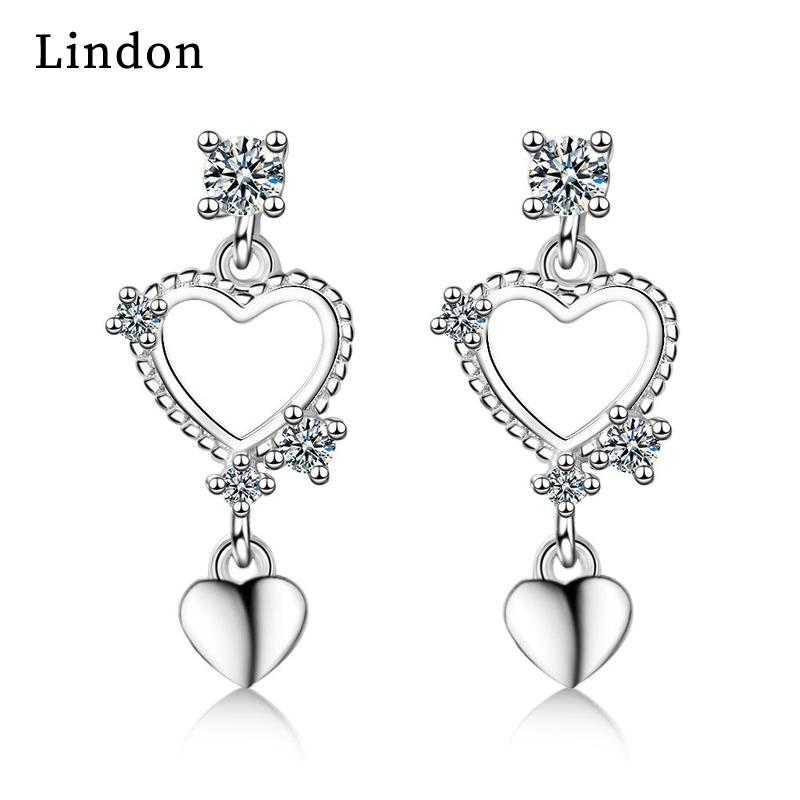 Женские серьги из медного сплава с цирконом Lindon - Серьги-подвески в подарок на свадебную вечеринку