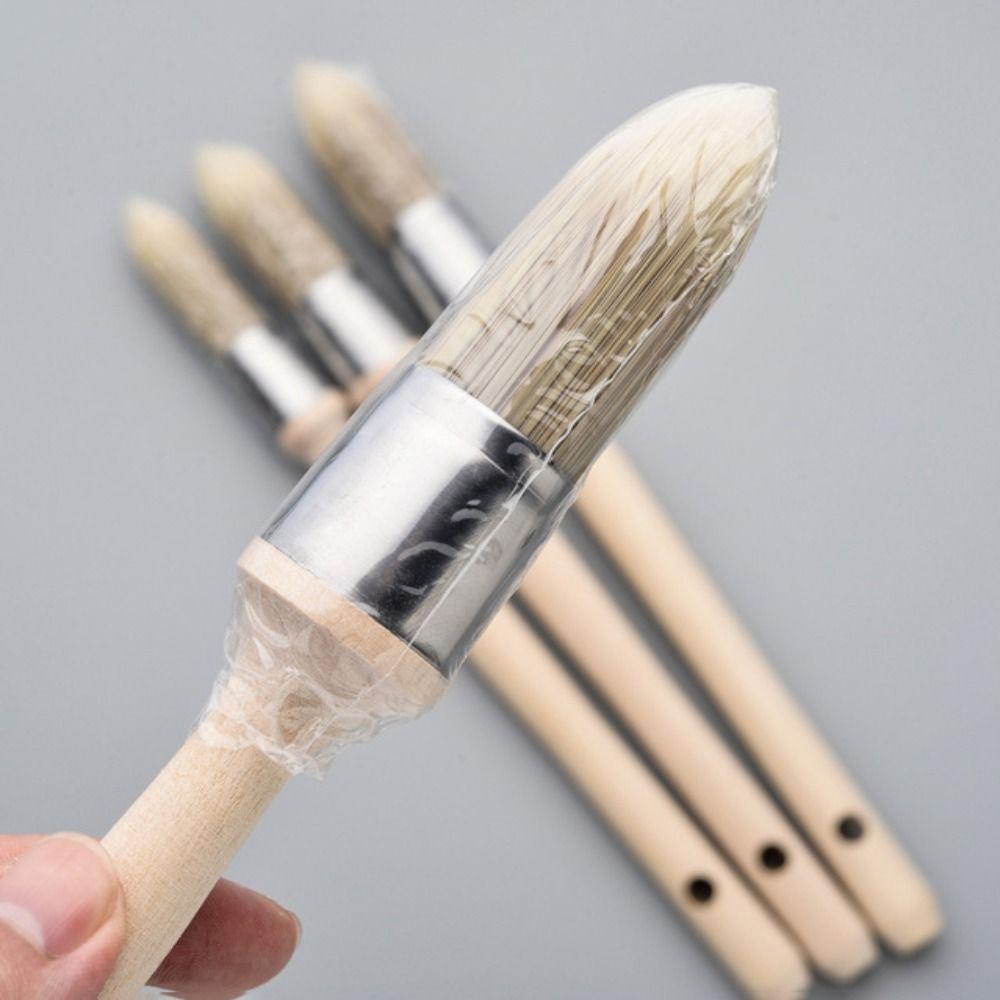 Wooden handle Round head brush Gap brush Wall Brushing Tools Multifunction Paint Brush  Painting