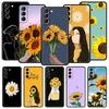 Чехол для телефона с цветком подсолнуха для Samsung Galaxy S22 S21 S20 Ultra FE 5G S10E S10 S9 S24 Plus S23 Чехол Силиконовый Корпус