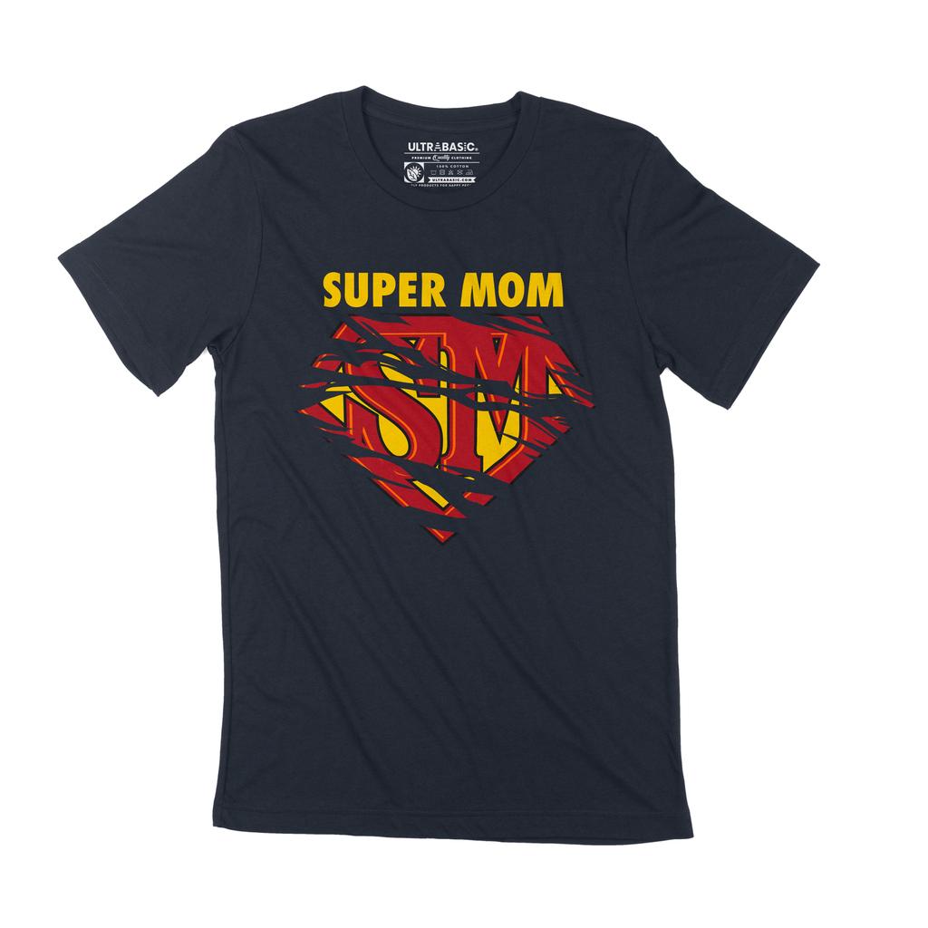 Ultrabasic Men's T-Shirt Super Mom Superhero Mother's Day Comics Casual Vintage Gift