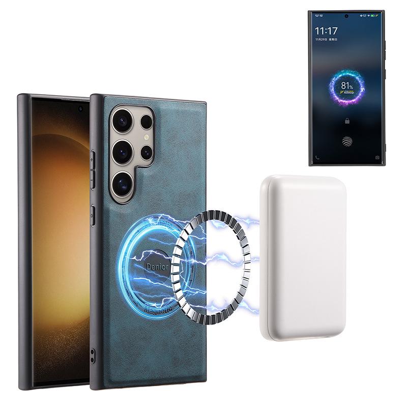 Беспроводная зарядка, противоударный чехол для Samsung S26 Ultra/S25 Plus с магнитным креплением для автомобиля.