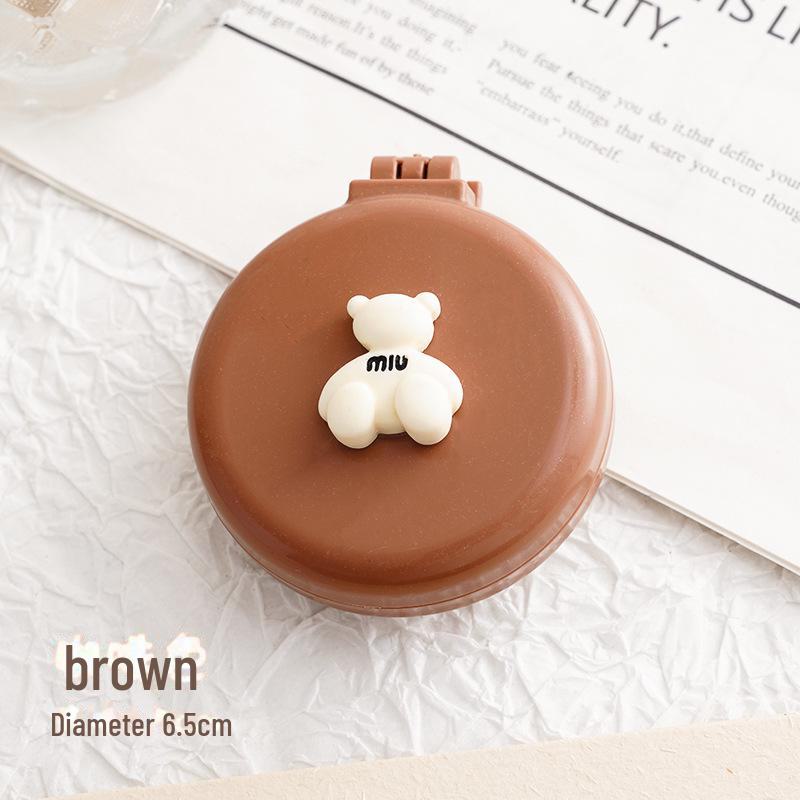 Складное зеркало в виде милого медведя и расческа на воздушной подушке - портативная мини-массажная щетка с зеркалом