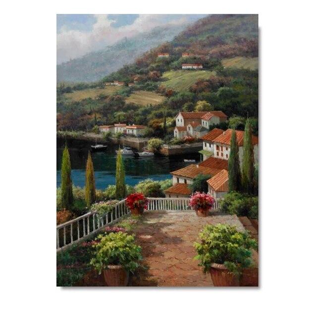 A2 A3 A4 Классическая Европа Уличное Кафе Холст Картины Венецианский Пейзаж Картинки Настенное Искусство Домашний Декор Плакат и Принты Без Рамки