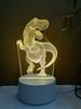 Creative 3D LED Night Light 7 Color  Acrylic Veilleuse ABS Plastic Base LED Night Lamp for Children's Room Table Desk Use