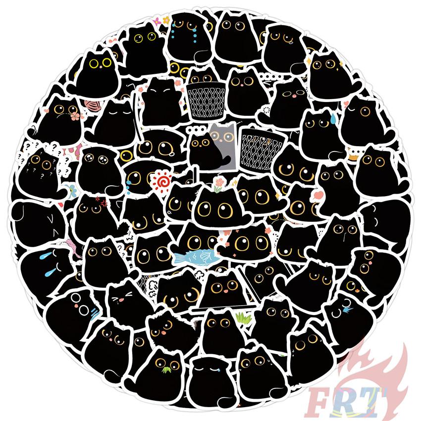 110Pcs/Set Q Funny Black Cats Q-A Mini Diary Manual Stickers DIY Scrapbooks Album Decor Decals Stickers