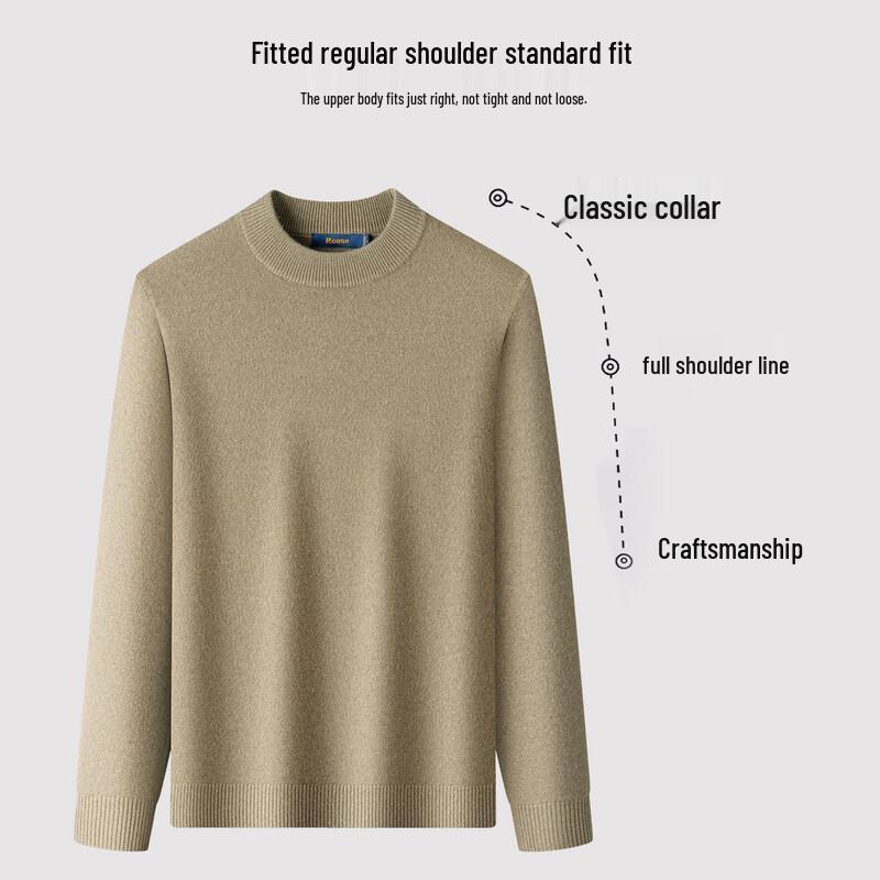 Мужской зимний утолщенный шерстяной свитер с круглым вырезом Luotz