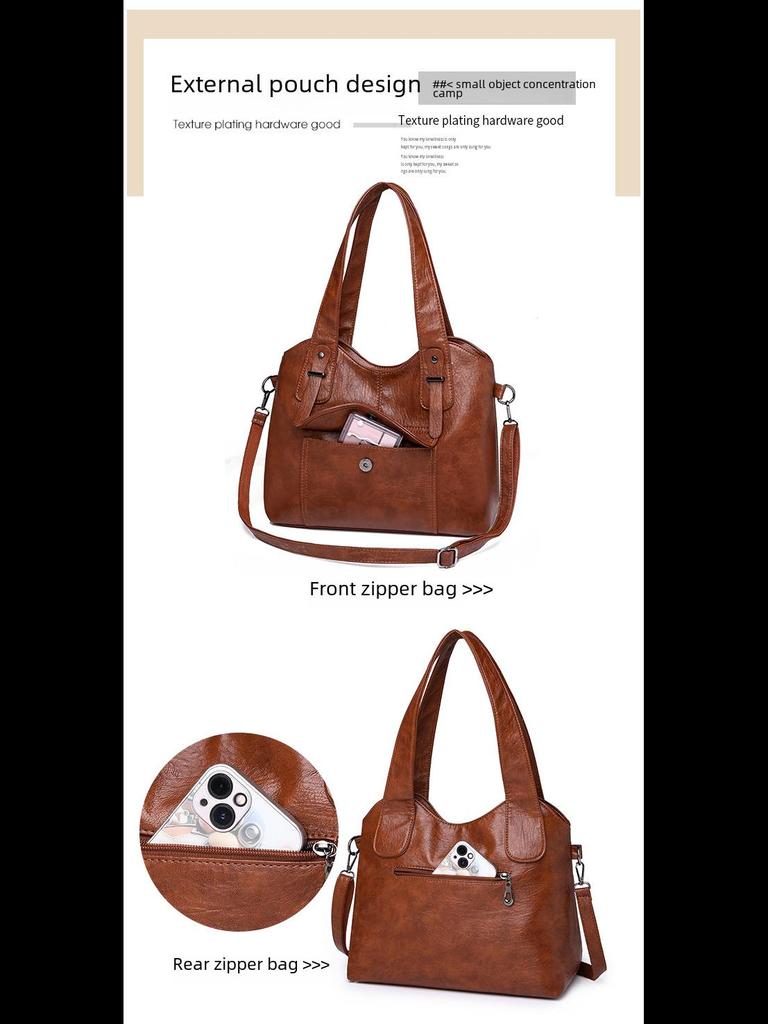 Модная зимняя сумка через плечо из мягкой кожи для женщин среднего возраста