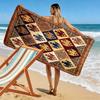 Cultural Puzzle Print Beach Towel, Large Soft Quick Dry Towel for Beach Camping Swimming
