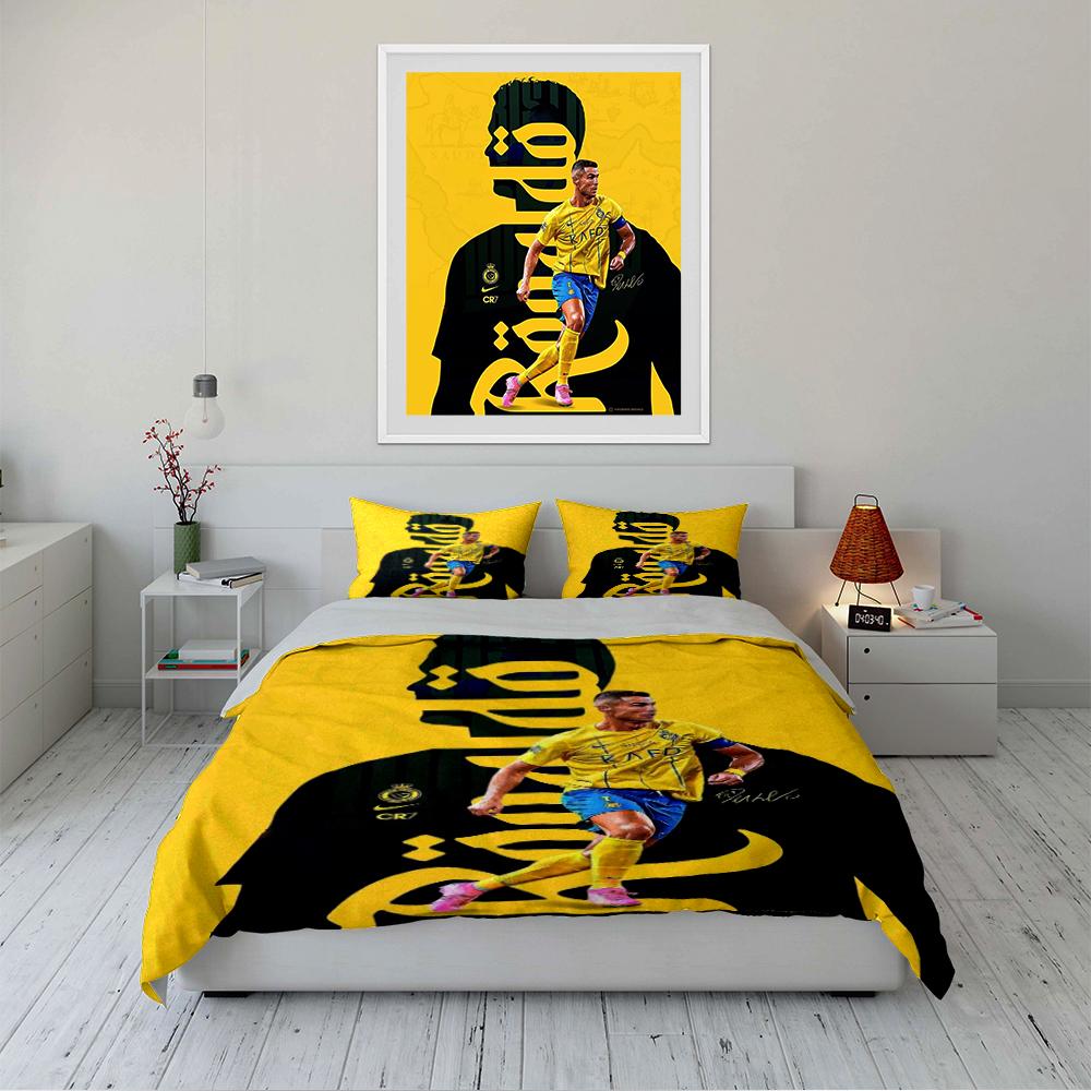 Soccer-Themed Bedding Set Bedding set (1 duvet cover, 2 pillowcases, duvet not included)