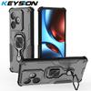 KEYSION Противоударный бронированный чехол для Realme GT 7 7T Силикон+ПК Вертикальная металлическая подставка-кольцо для телефона для OPPO Realme GT 7T 5G