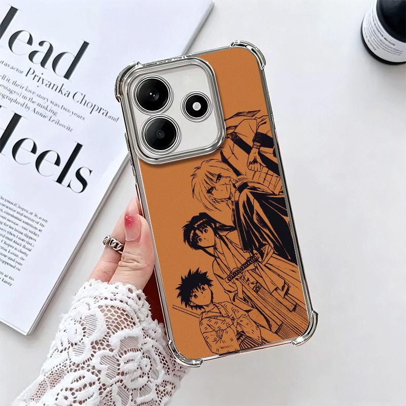 Мягкий чехол для телефона Rurouni Kenshin Anime для Xiaomi Redmi Note 14 15 Pro Plus 13 12 11S 11T 5G 10 9S 9 С покрытием Защита от падения Fundas