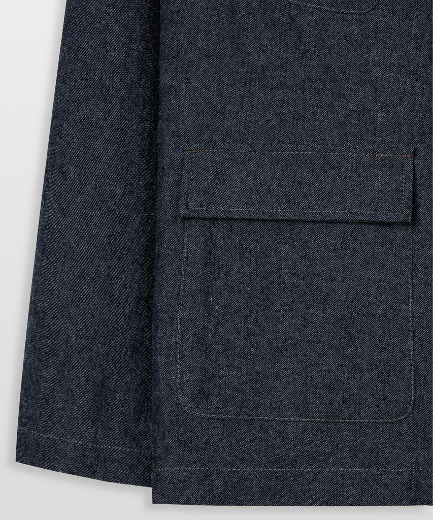 Mannergram [Imported Fabric] Indigo Fatigue Jacket