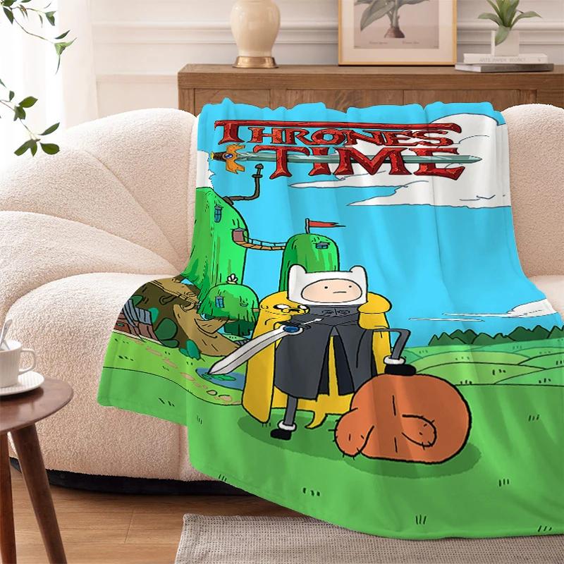 Fluffy Soft Blankets King Size A-Adventures Time Microfiber Bedding Warm Sofa Knee Fleece Camping Nap Flannel Double Bed Blanket