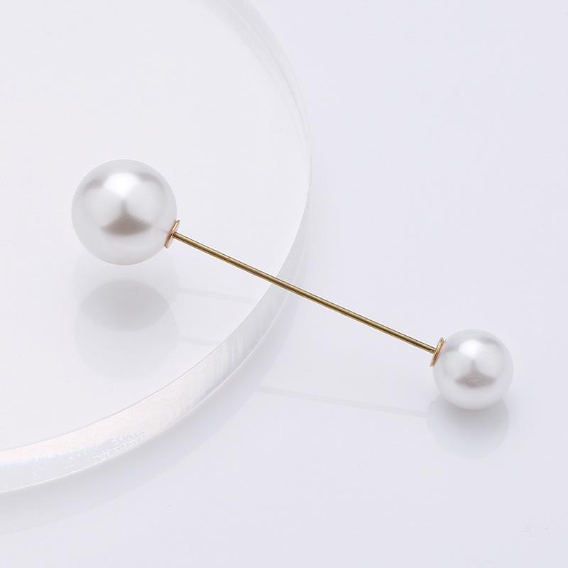 Elegant Minimalist Pearl Pin Brooch for Neckline and Waist
