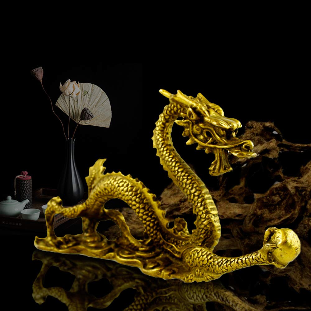 Gold Dragon for Good Five Dragon and Water Cup Dragon and Water Cup Enhance the Water Feng Shui Good Rising Feng Shui Zodiac Lucky Ward Off Auspicious