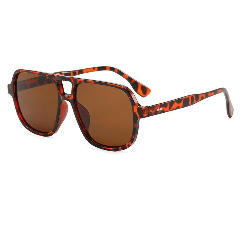 New fashion large frame double beam sunglasses sunshade glasses catwalk party square multi-color fashion sunglasses