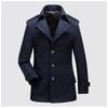 Мужское осенне-зимнее пальто с двубортным костюмным воротником, повседневное пальто средней длины и длины