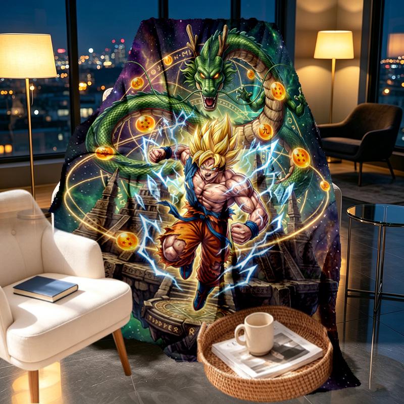 Dragon Ball Print Blanket - Soft & Comfortable, for Bedroom, Travel, Sofa, Home Decoration - Birthday Christmas Gift for Friend