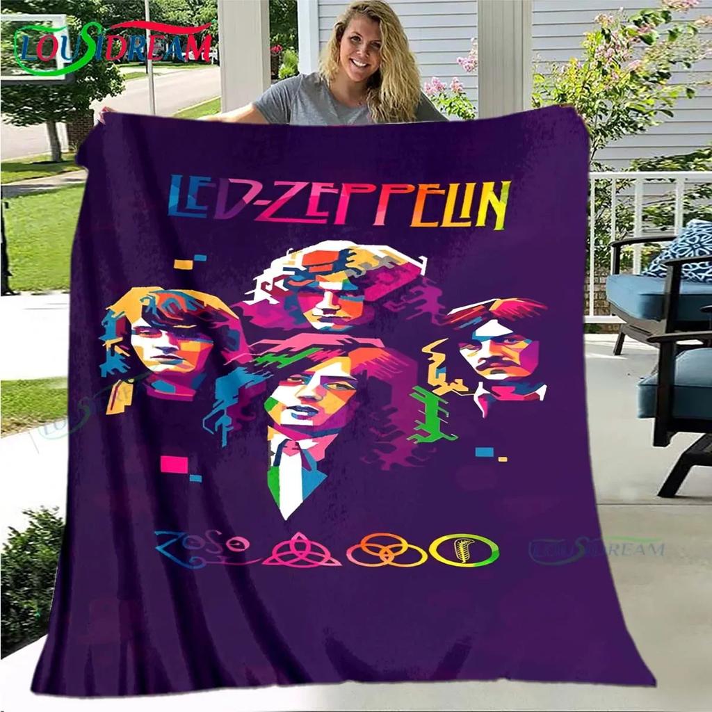Поп-певец L-Led-Zeppelin Плед, Фланелевый плед для дома, спальни, кровати, дивана, пикника, офиса, походов, отдыха, дневного сна, подарок на день рождения