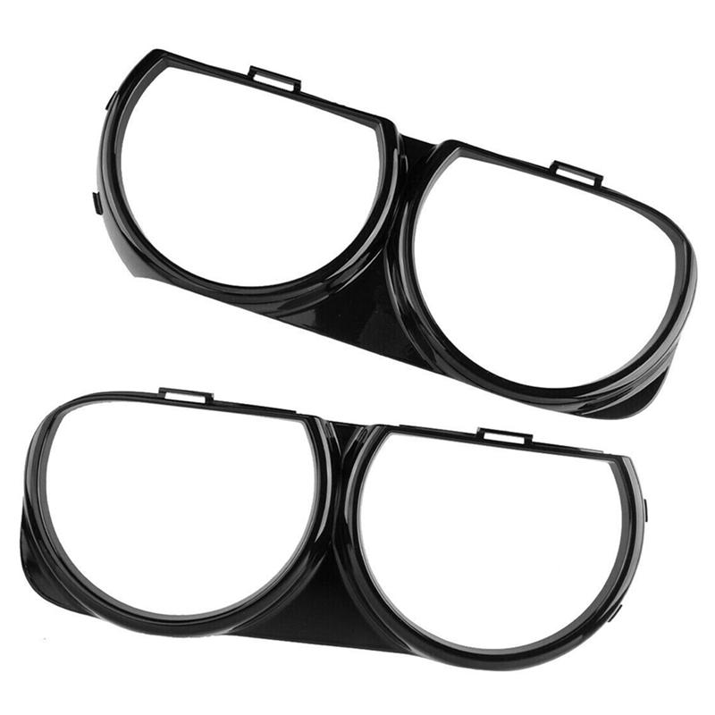 A03Z-1Pair Front Headlight Bezel Trim Frame Lamp Cover 68259052AB 68259053AB For Dodge Challenger 15-21 CH2510101 CH2511101