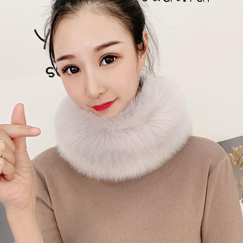 Imitation Fox Fur Collar Thick Scarf Warm Neck Protection Scarf Korean Winter Girl