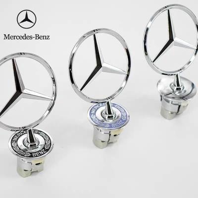 2025 Горячий Для Benz 1 шт. 44 мм 3D Металл Синий Хром Звезда Капот Значок Логотип Значок для Mercedes Benz W202 W203 W204 W208 W210 W
