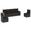 VidaXL Salon de jardin 6 pcs avec coussins noir résine tressée 3259941