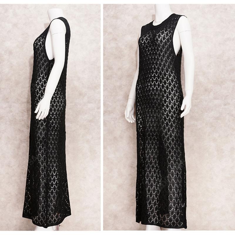 2022 Sexy See Through Sleeveless Bikini Cover-ups Pink Hollow Out Mesh Dress Women Summer Beach Wear Swim Suit Cover Up