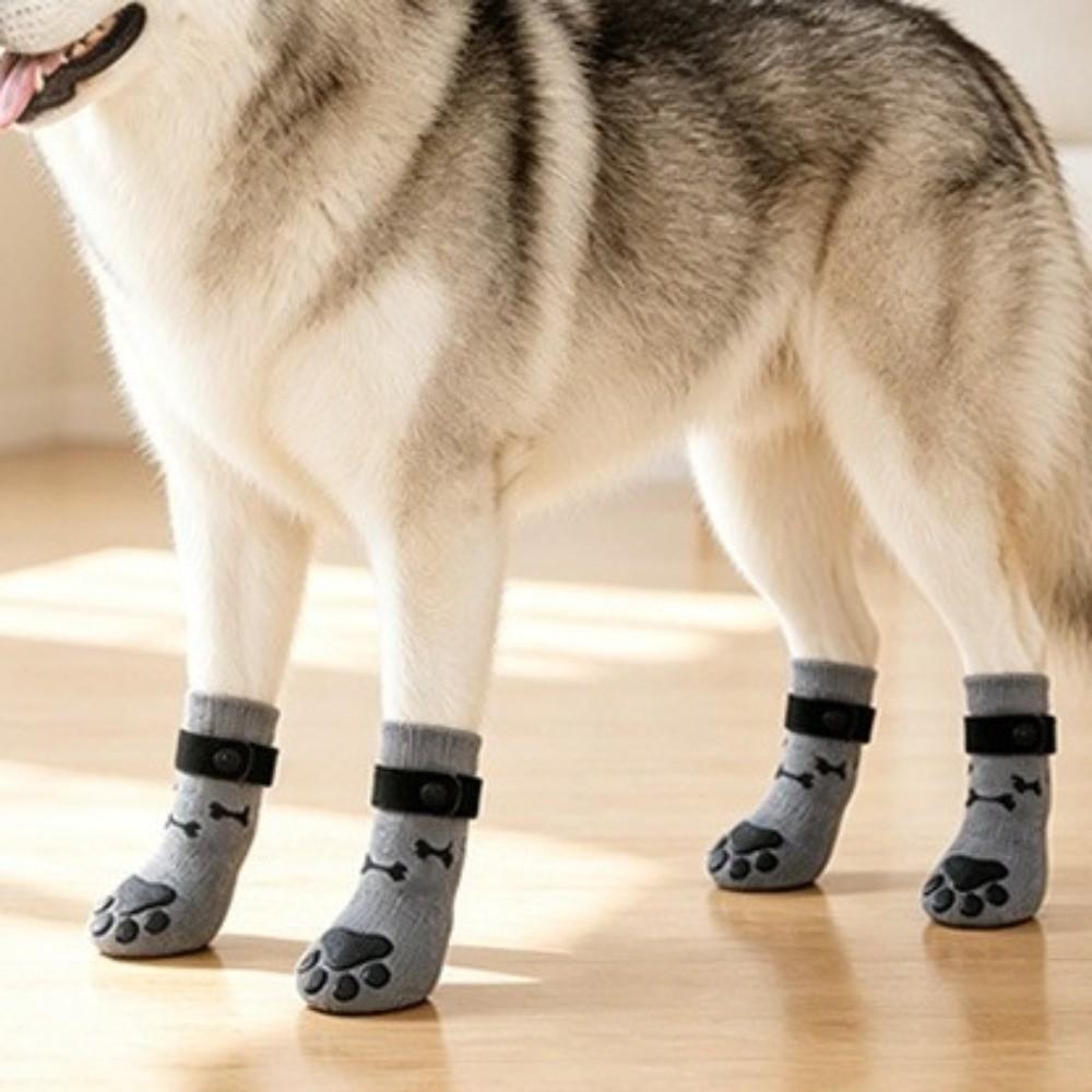 Wear-resistant Bone Pattern Pet Socks Anti-scratch Foot Protector Cute Dog Paw Covers Puppies
