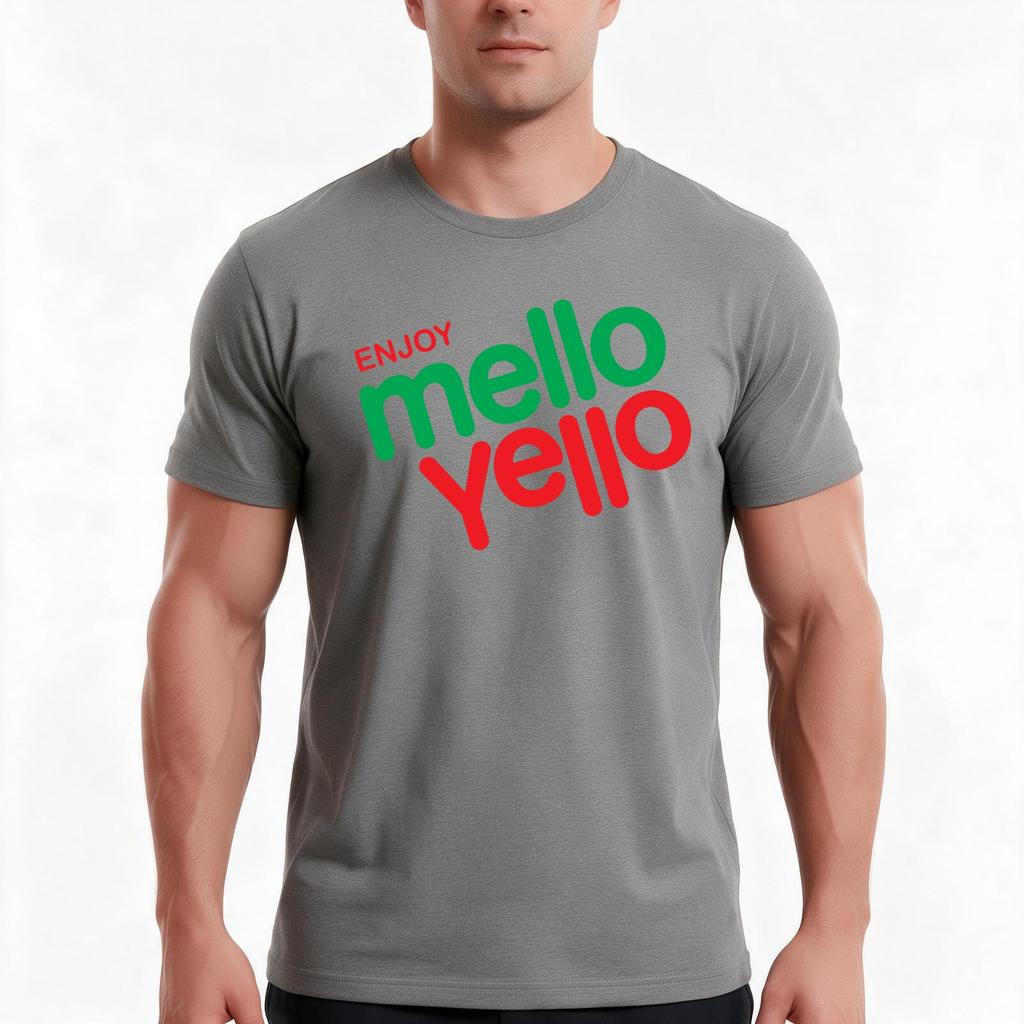 Наслаждайтесь футболкой Mello Yello Летняя Повседневная Хлопковая Футболка Оверсайз Уличная Одежда Топы Винтажный Графический Принт Свободный Крой Короткий Рукав
