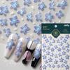 Colourful Frangipani Bright Lily Flowers Gradual Petal Vivid Dew Delicate Romantic Nail Art Stickers Manicure Decals Decorations