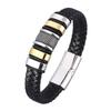 New Fashion Deluxe Charm Accessories Men's Leather Bracelet Stainless Steel Combination For Birthday Gifts
