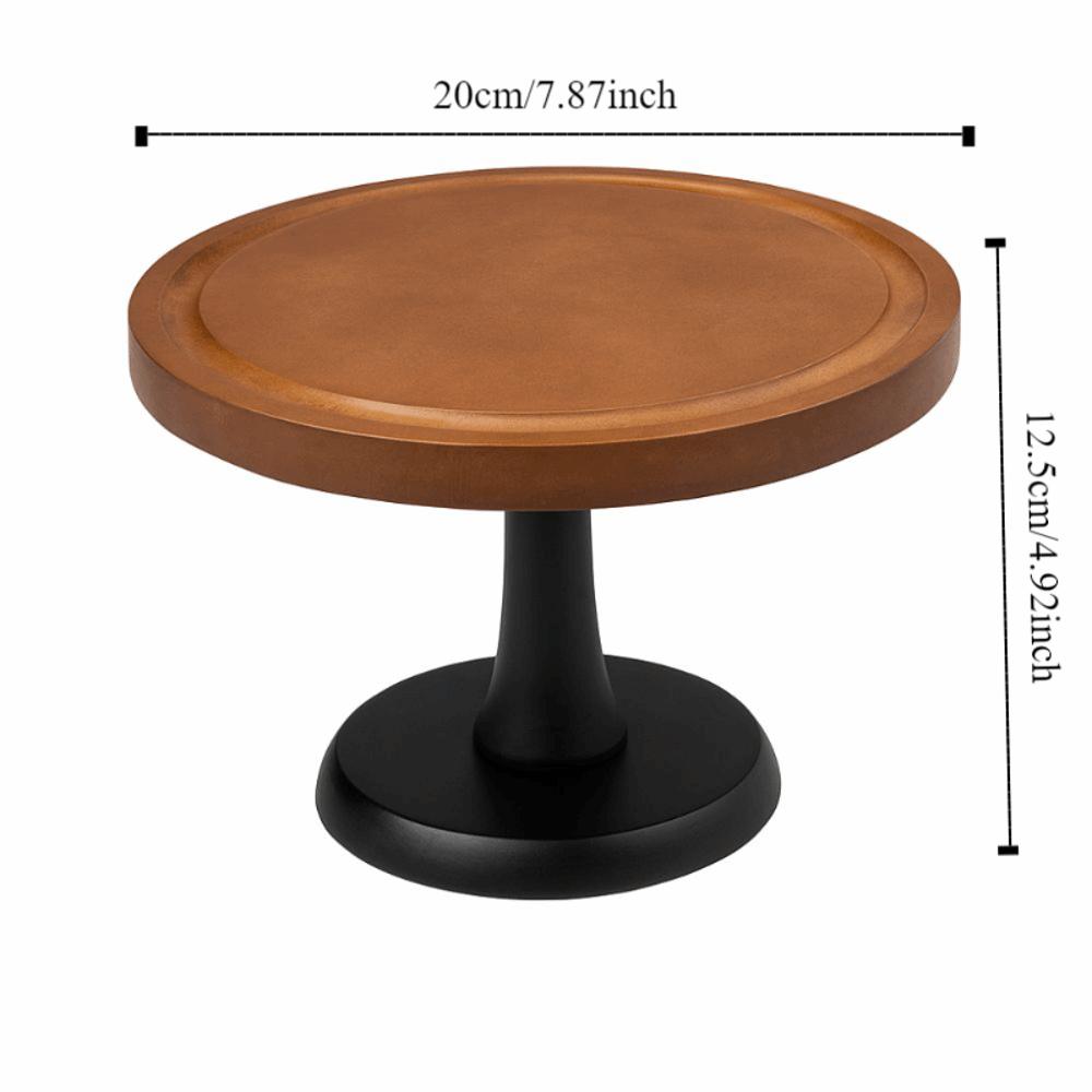 8 Inch Wooden Cake Stand High Base Fruit Snacks Storage Tray Cupcakes Display Plate Wedding