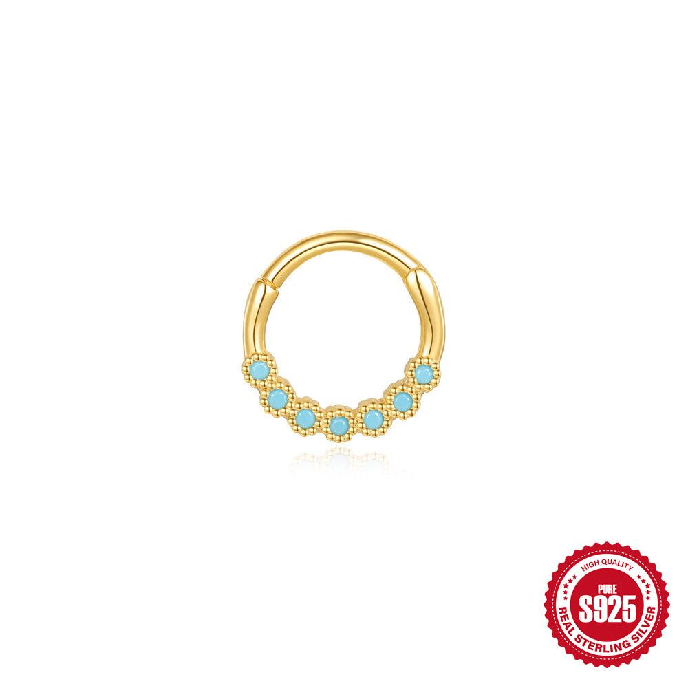 Серьги для пирсинга хряща Wind S925 Sterling Silver Star Diamond Temperament, пряжка для ушей, кольцо для носа, двойное назначение