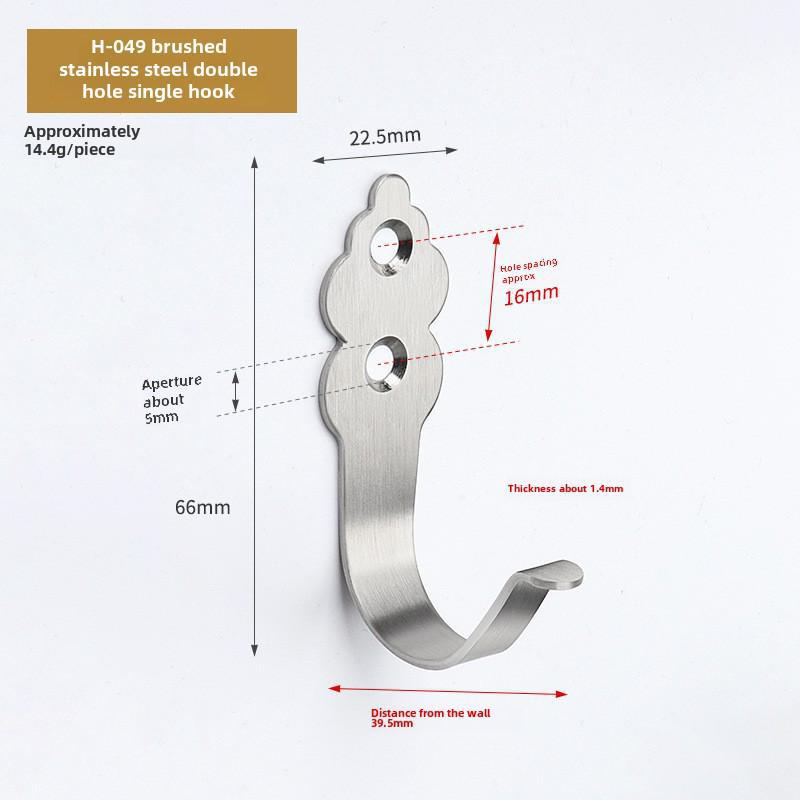 Black Stainless Steel Wall-Mounted Clothes Hook for Bathroom, Kitchen, or Door