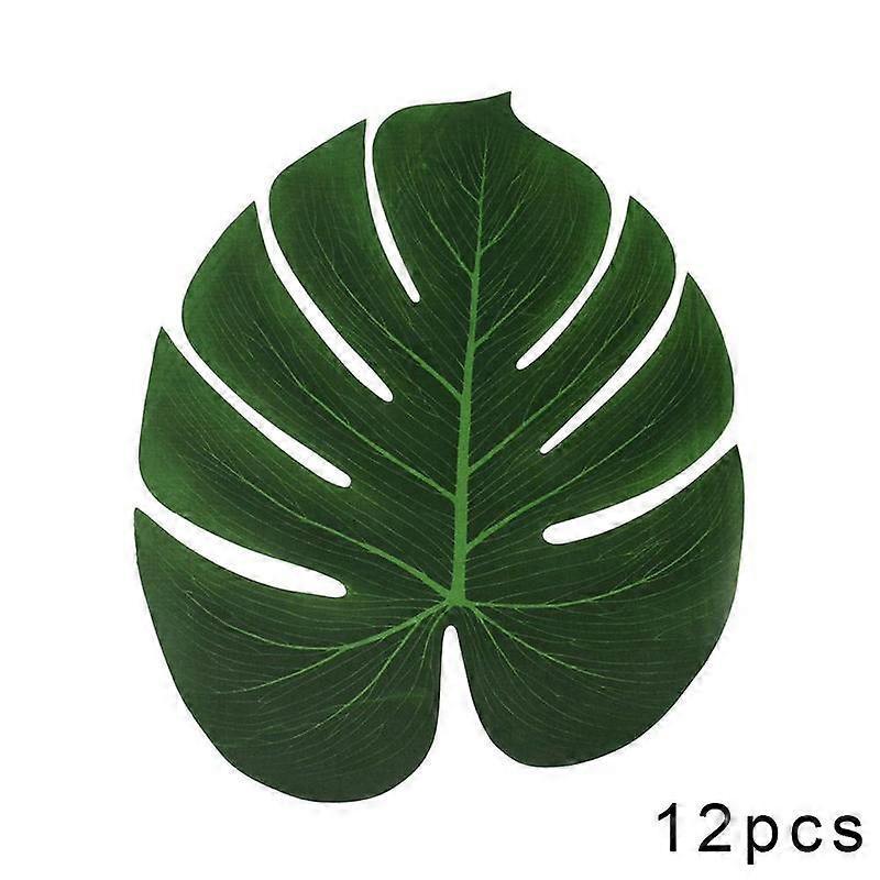 12x Green Artificial Tropical Monstera Leaf Fake Palm Table Decor W6Tczx P1K1