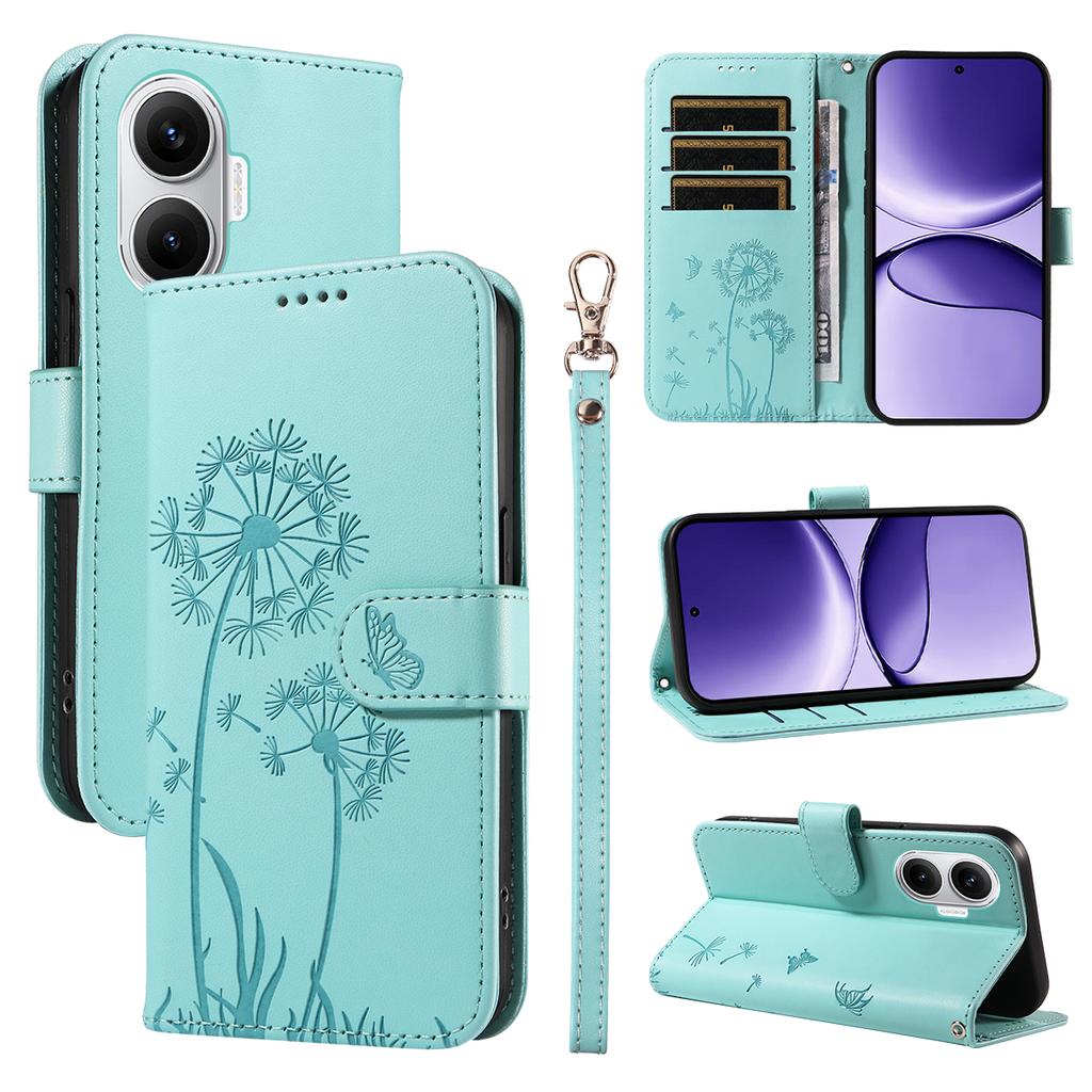 For Xiaomi Redmi Turbo 4 Pro 5G Leather Wallet Case with Strap Dandelion Imprint Phone Stand Cover