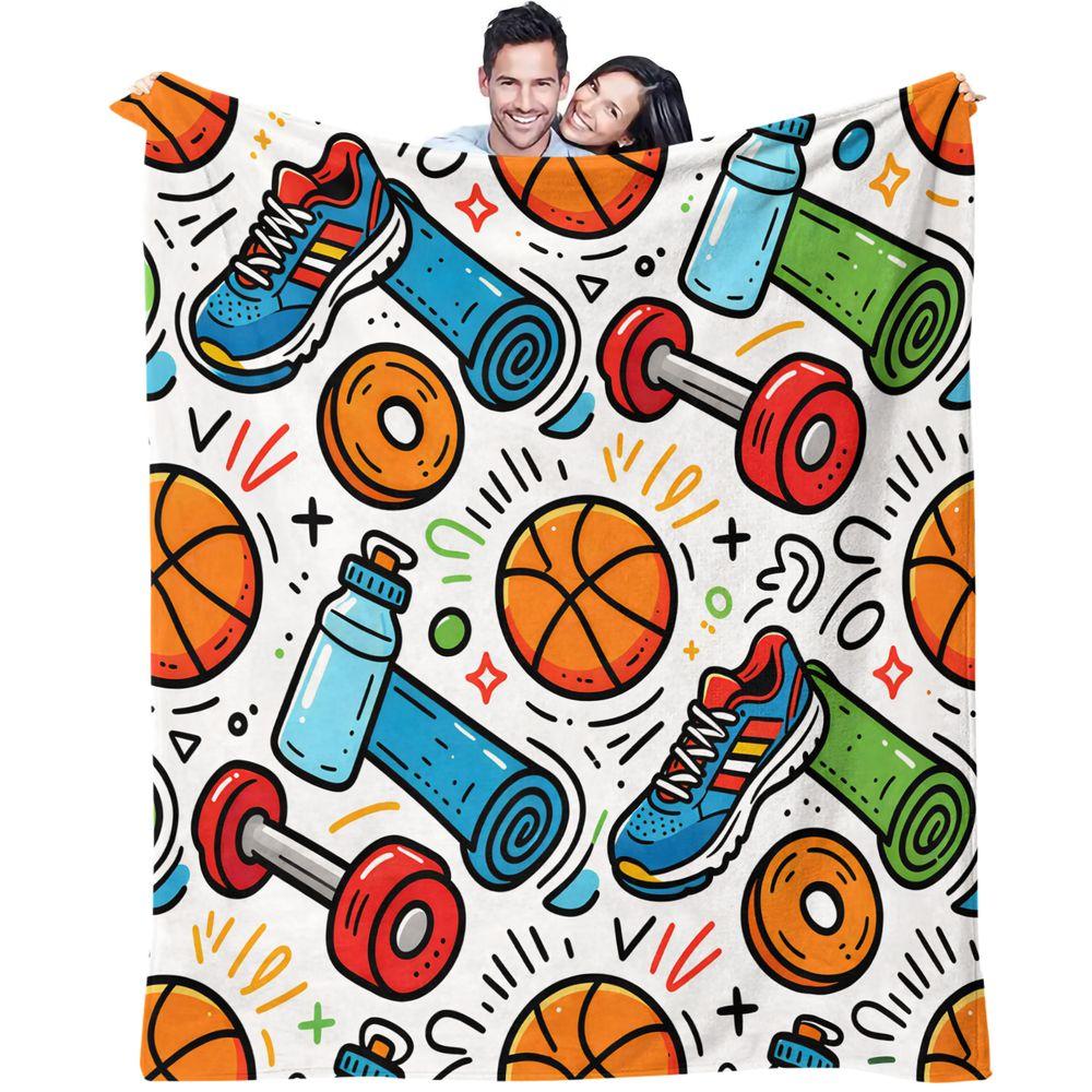 Basketball Sport Blanket Flannel Throw Warm Gift Blanket HD Print Teen Bedroom Sofa Blanket