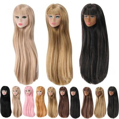 Белый Нормальный Загар Кожа Практика Голова для Макияжа Длинные Волосы Голова Модной Куклы для Тела Куклы BJD 11,5 дюймов