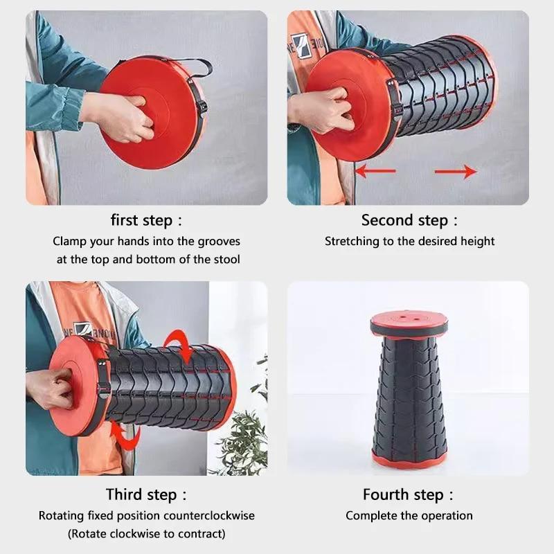 Портативный круглый складной стул, стул-гармошка с регулировкой высоты, простой инструмент, качели со слоном, игровая площадка, стул для очереди