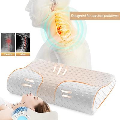 1шт подушка для шеи подушка из пены с эффектом памяти ортопедическая подушка из латекса с эффектом памяти шейного волокна