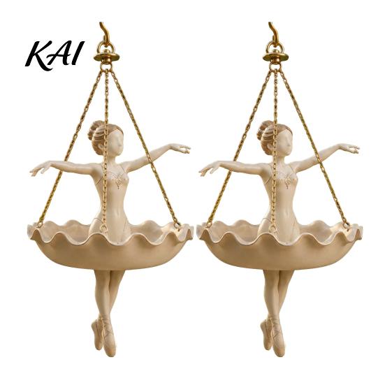 Courtyard Garden Planter Ballet Dancer Hanging Planter, Decorative Flower Pot for Indoor Outdoor Garden, Cute Spider Plant Hanger Succulents